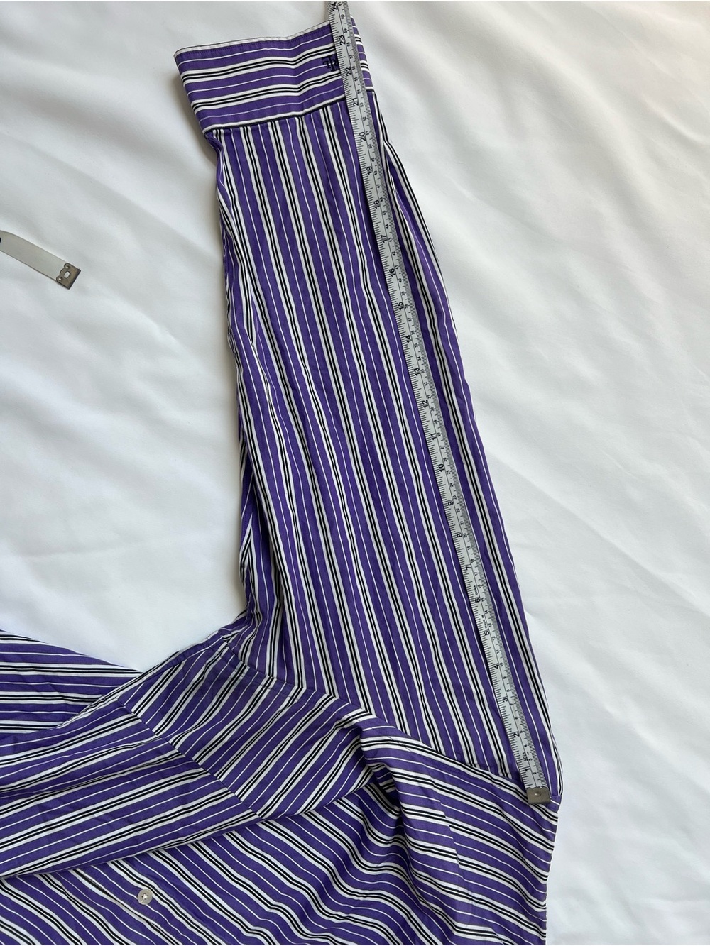 Lauren Ralph Lauren Purple & White Striped Button-Down Shirt - Picture 6 of 9